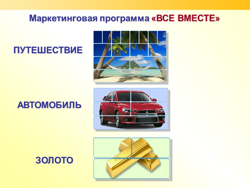 ПУТЕШЕСТВИЕ АВТОМОБИЛЬ ЗОЛОТО Маркетинговая программа «ВСЕ ВМЕСТЕ»